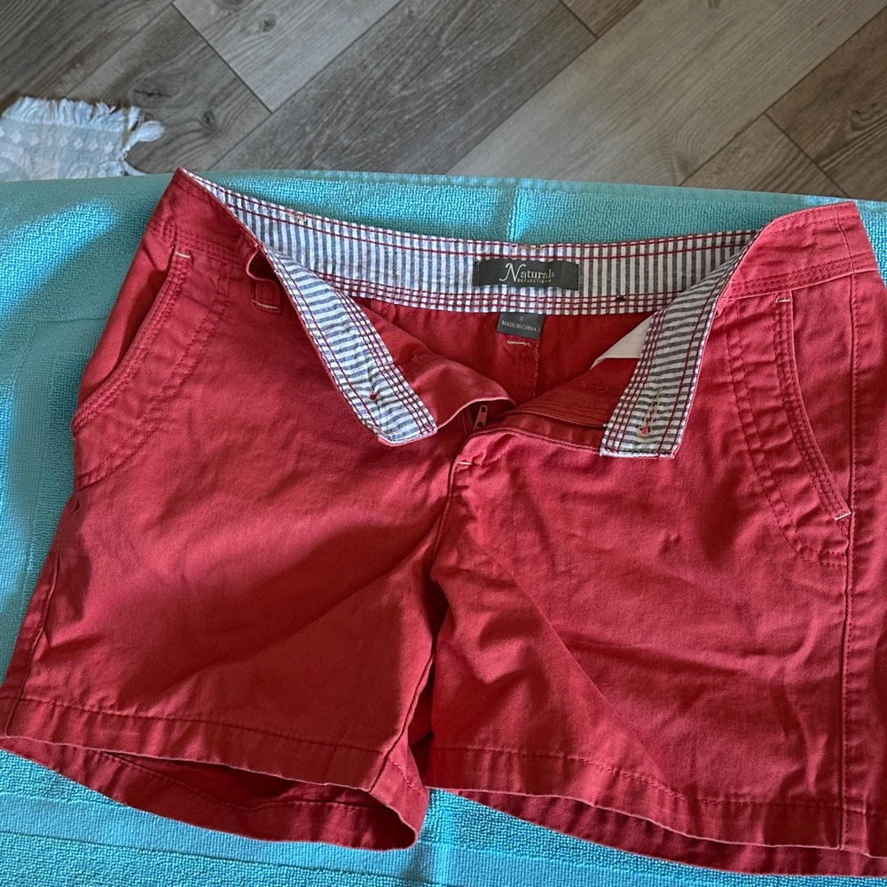 Nautica Women’s Red Cotton Chino Bermuda Shorts